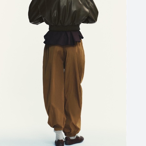 Zara NWT elastic waist balloon pants 5427/511 - Picture 2 of 8